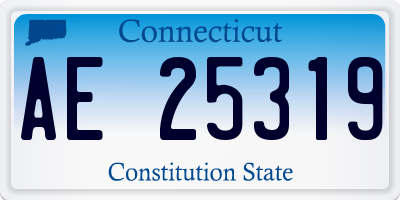 CT license plate AE25319