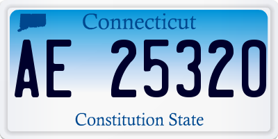 CT license plate AE25320