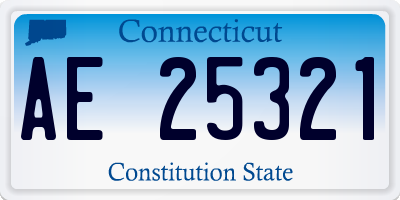 CT license plate AE25321