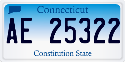 CT license plate AE25322