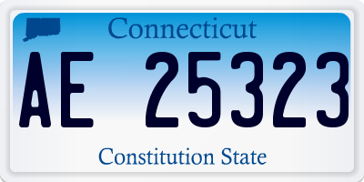 CT license plate AE25323