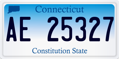 CT license plate AE25327