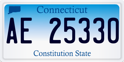 CT license plate AE25330