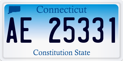 CT license plate AE25331