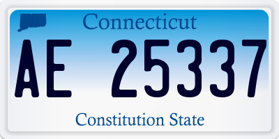CT license plate AE25337