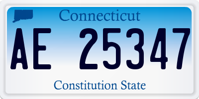 CT license plate AE25347