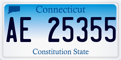CT license plate AE25355