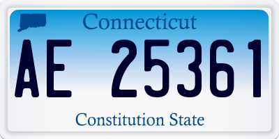 CT license plate AE25361