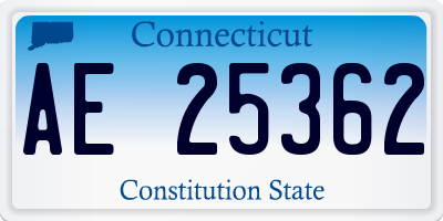 CT license plate AE25362