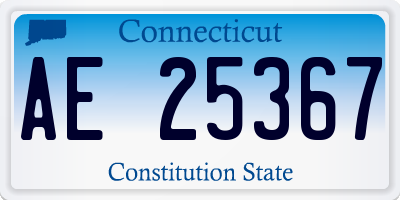 CT license plate AE25367