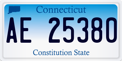 CT license plate AE25380