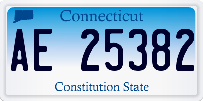 CT license plate AE25382