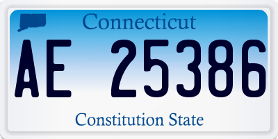 CT license plate AE25386