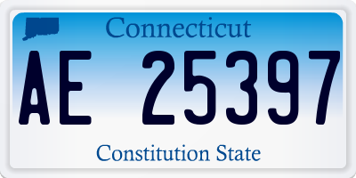 CT license plate AE25397