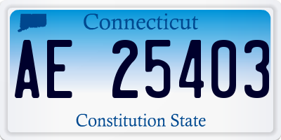 CT license plate AE25403