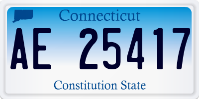 CT license plate AE25417