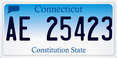 CT license plate AE25423