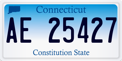CT license plate AE25427