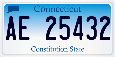 CT license plate AE25432