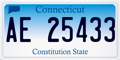 CT license plate AE25433