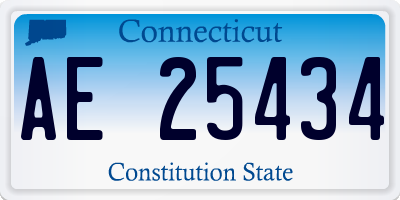 CT license plate AE25434