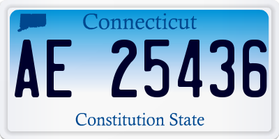 CT license plate AE25436