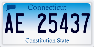 CT license plate AE25437