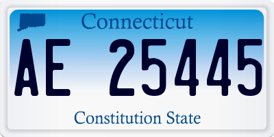 CT license plate AE25445