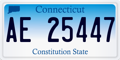 CT license plate AE25447