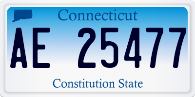 CT license plate AE25477