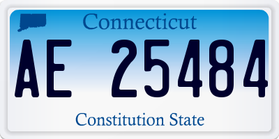 CT license plate AE25484