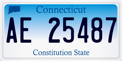 CT license plate AE25487