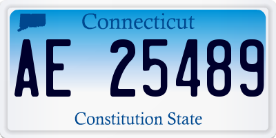 CT license plate AE25489