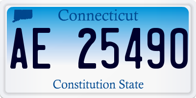 CT license plate AE25490