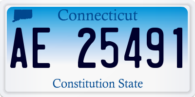 CT license plate AE25491