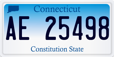 CT license plate AE25498