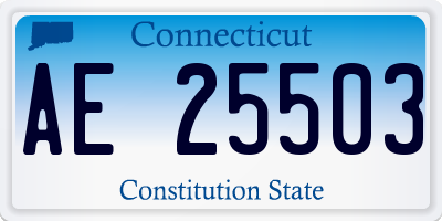 CT license plate AE25503