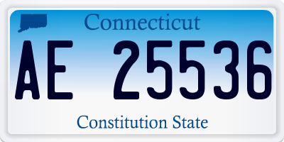 CT license plate AE25536