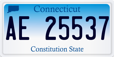 CT license plate AE25537