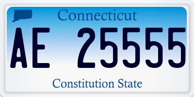 CT license plate AE25555