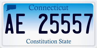 CT license plate AE25557