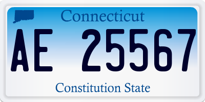 CT license plate AE25567