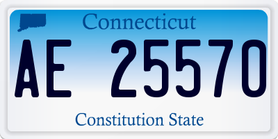 CT license plate AE25570