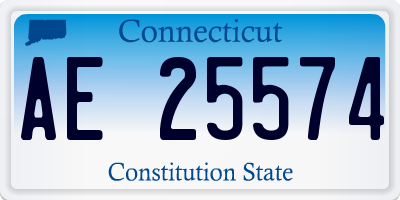 CT license plate AE25574