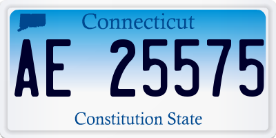CT license plate AE25575