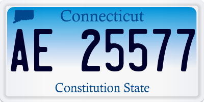 CT license plate AE25577