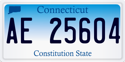 CT license plate AE25604