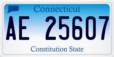 CT license plate AE25607