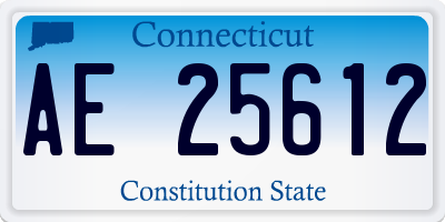 CT license plate AE25612