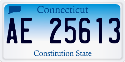 CT license plate AE25613